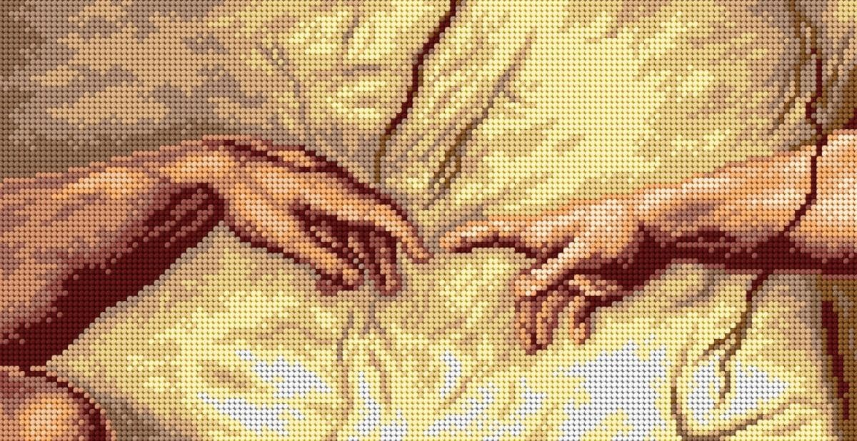 Orchidea Needlepoint canvas for halfstitch without yarn after Michelangelo - ...