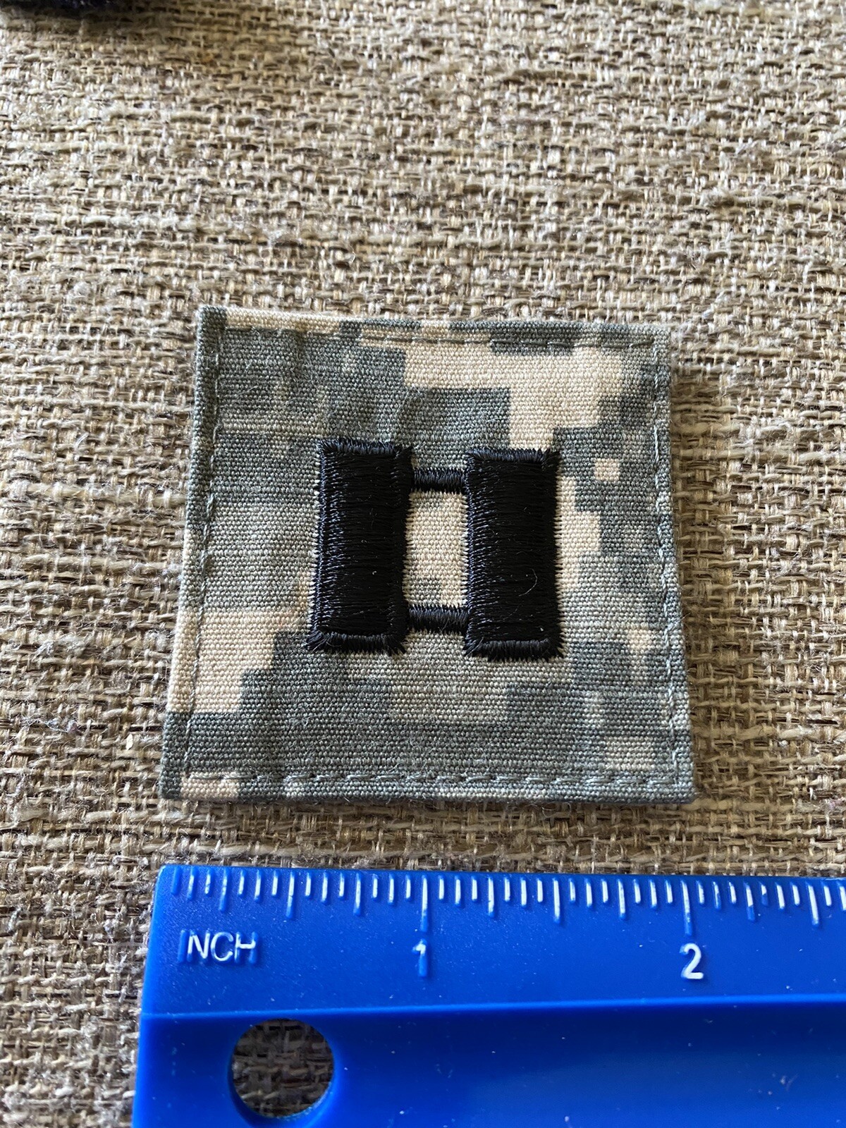 US Army Captain CPT O-3 Rank ACU Hook / Loop Pattern Military Patch INV6561