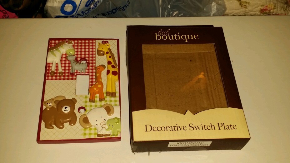 Little Boutique Baby Kids Switch PlateCover Zoo Animal Zebra giraffe elephant