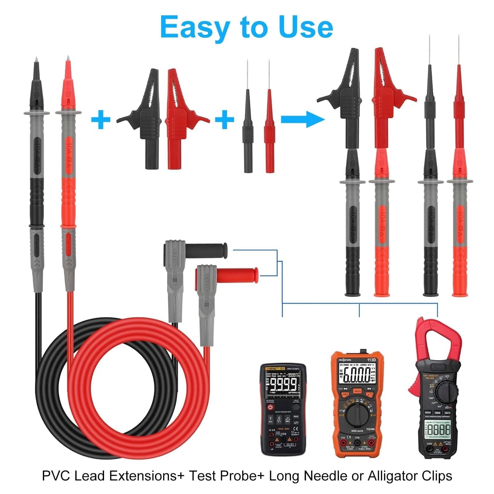 26PCS Multimeter Leads, Back Probe Kit, Multimeter Test Leads Kit with Alliga...