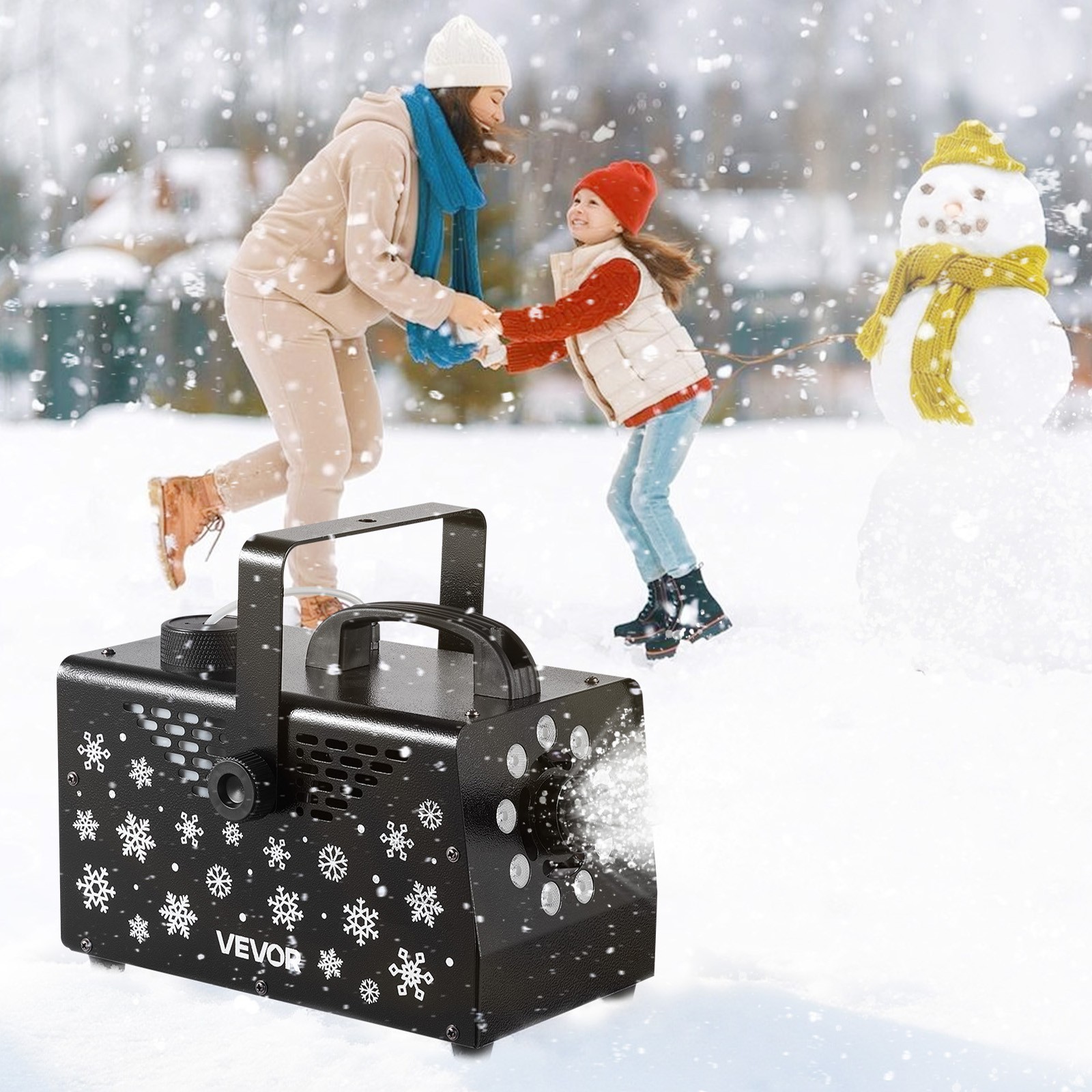 VEVOR Snow Machine 900W Handheld Hanging LED Snow Maker Wireless Remote Control