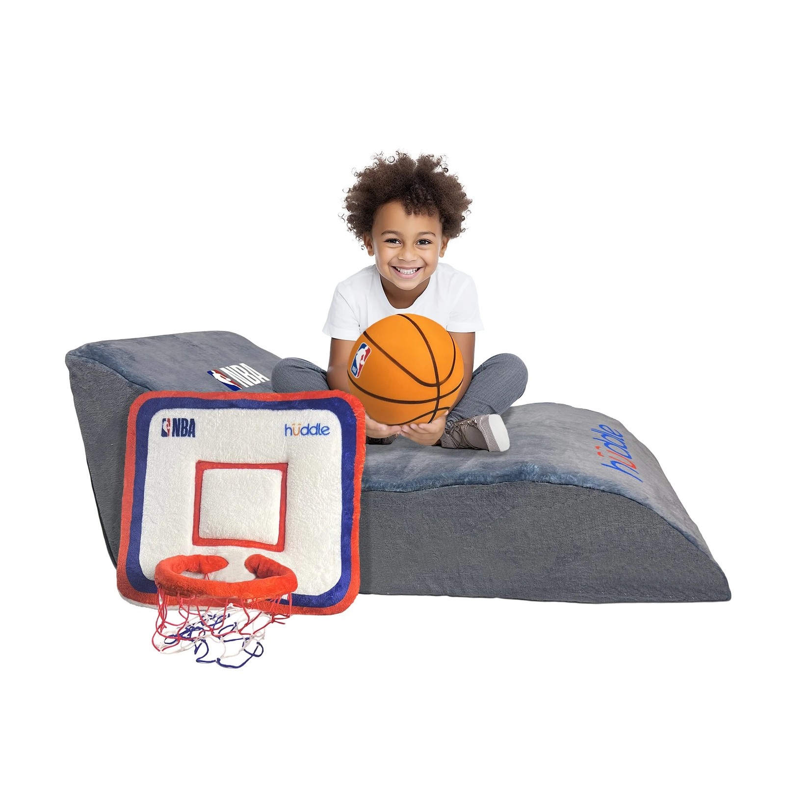 Huddle Official NBA Huddle 2in1 Basketball Sofa with Removable Hoop and Foam