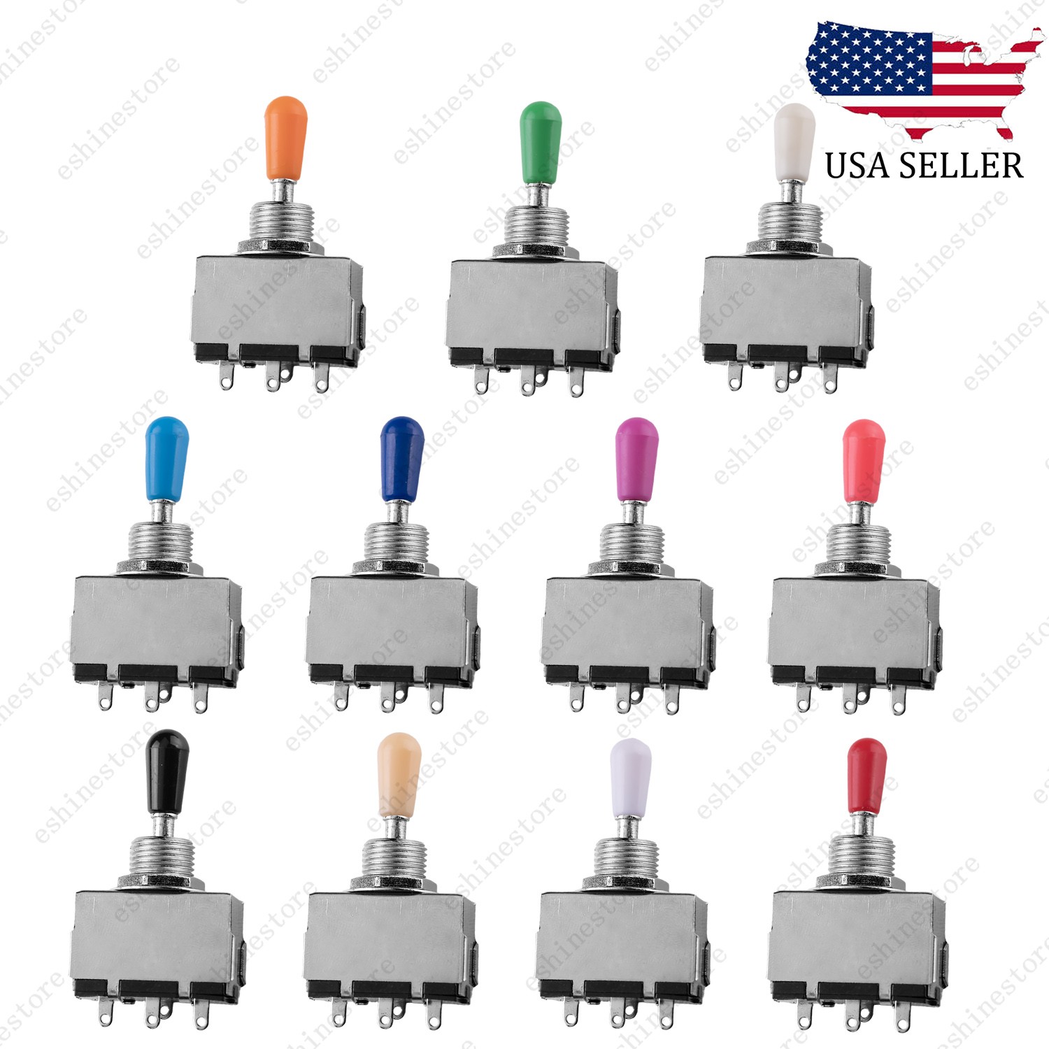 3 Way Toggle Switch Enclosed Pickup Selector with Plastic Tips for EPI SG LP