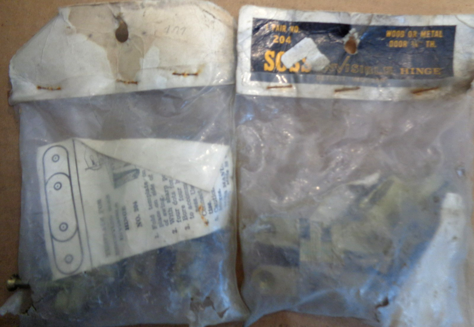 2 Pair New SOSS # 204 Mortise Mount Invisible Tamper Proof Hinge Hidden Hinge
