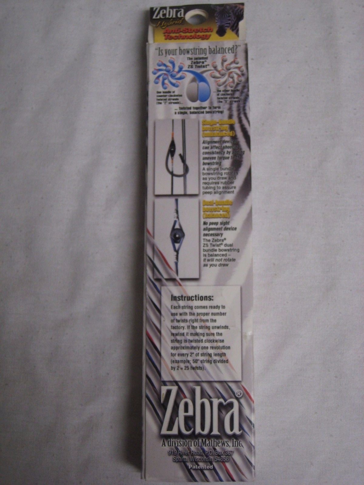 NEW ZEBRA HYBRID PREMIUM REPLACEMENT ANTI STRETCH COMPOUND BOW STRING 100-3/4"