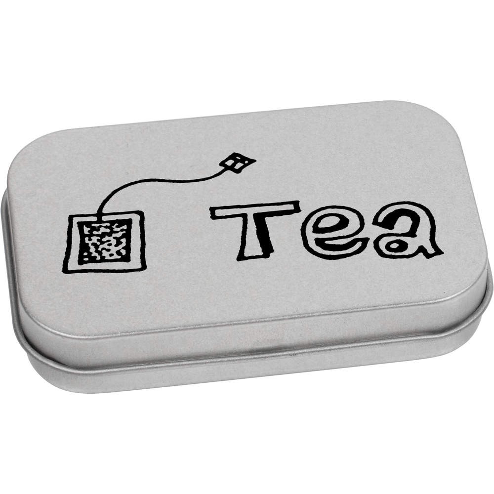 'Tea Bag Motif' Metal Hinged Tin / Storage Box (TT010189)
