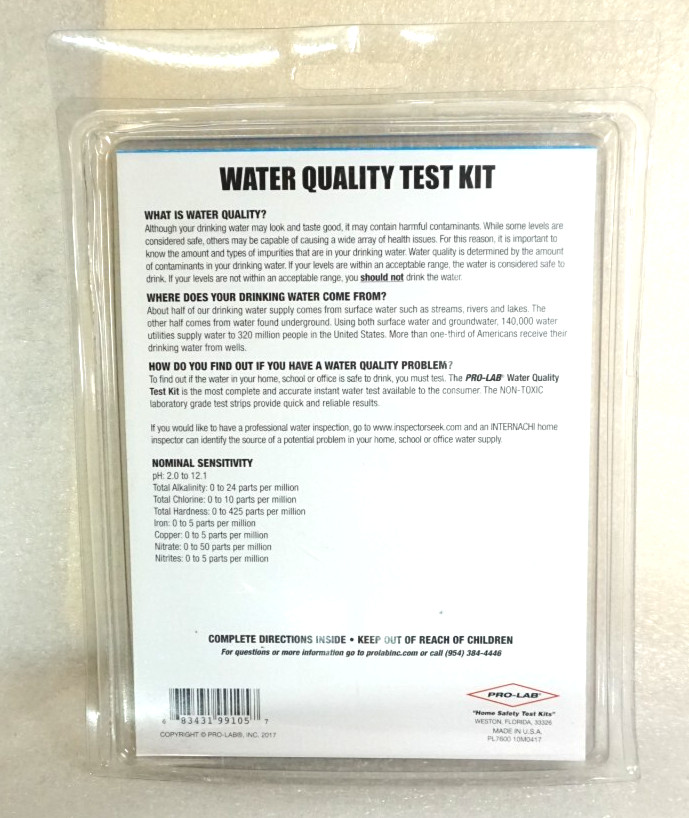 Drinking Water Quality Test Kit Pro-Lab Safe Easy to Use EPA Standards