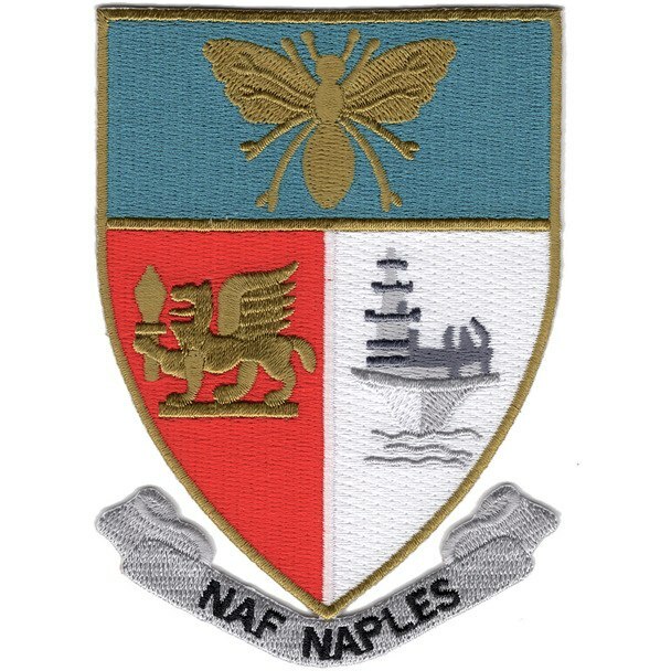 4.5" NAVY NAVAL AIR FACILITY NAPLES ITALY EMBROIDERED PATCH