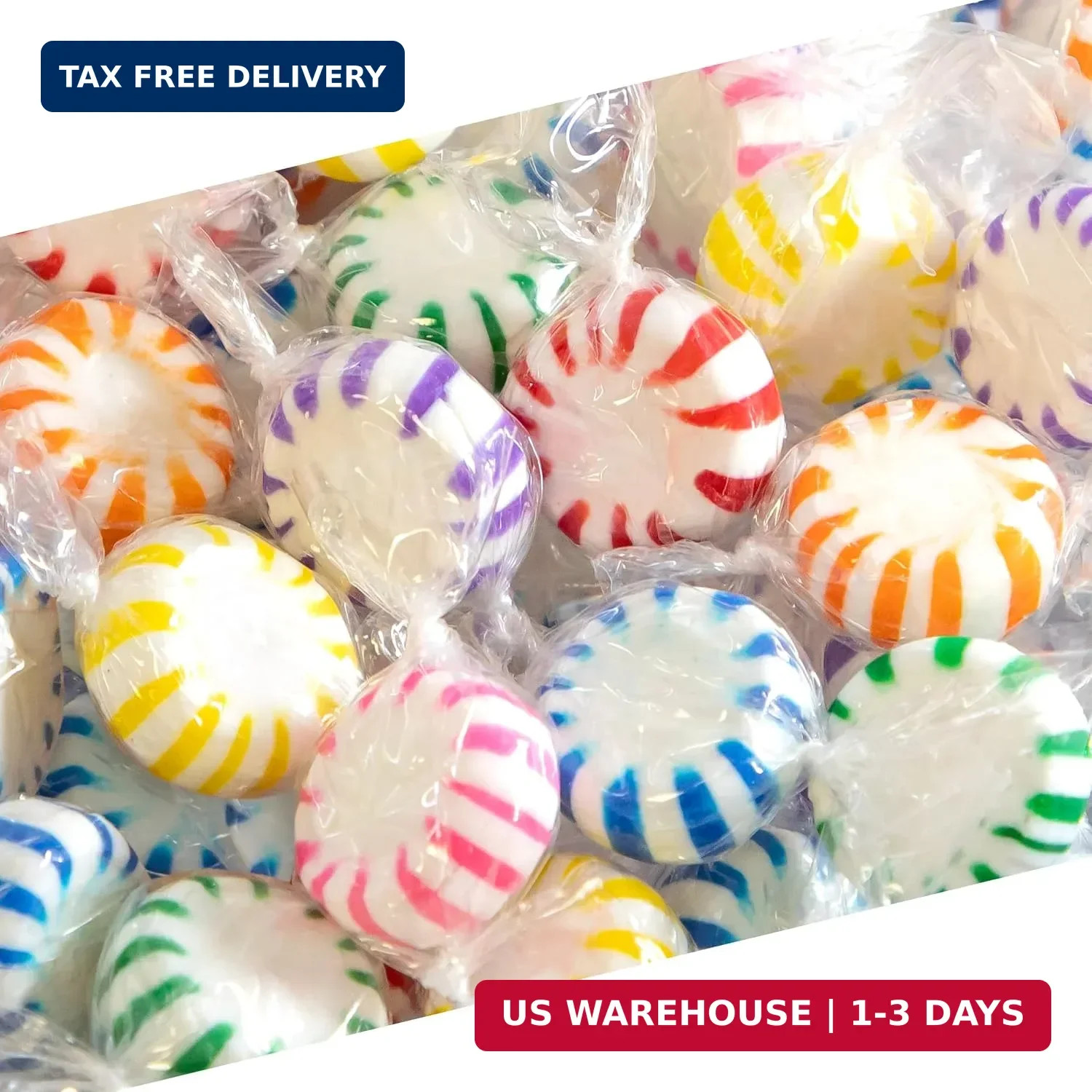 Fruit Starlights Hard Candy Individually Wrapped, 1 Lb Bag | Strawberry, Blue Ra