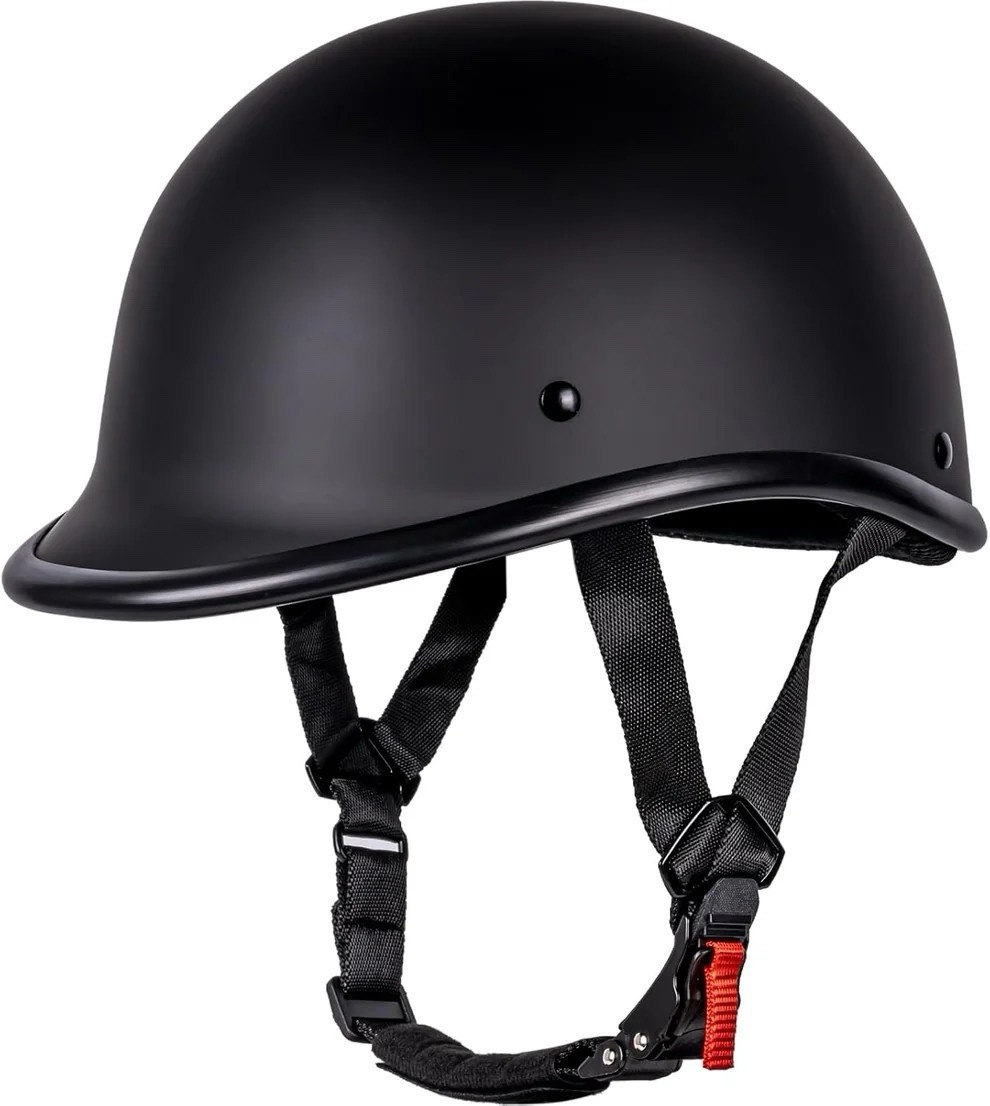 DOT Approved Half Shell Motorcycle Helmet Hawk Style MatteBlack Open Face M size