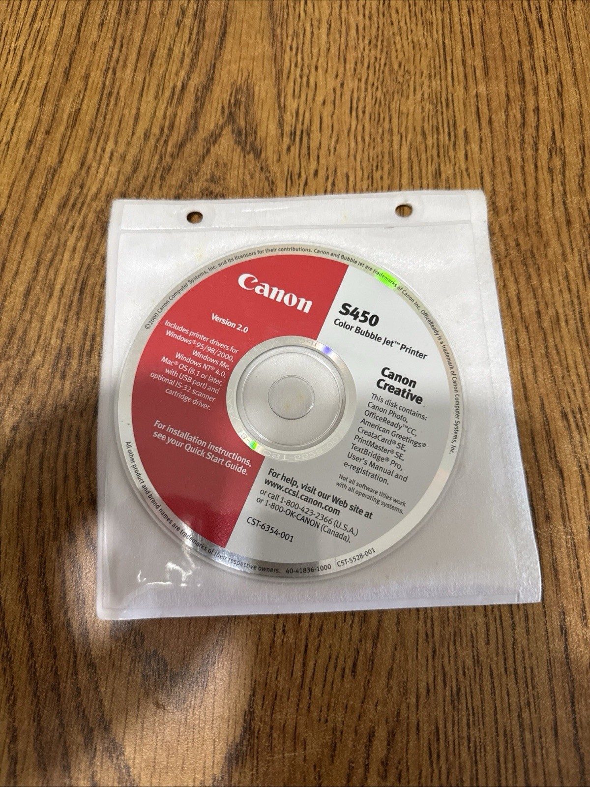 Canon S450 Setup Software & User Guide Installation CD Color Bubble Jet Printer