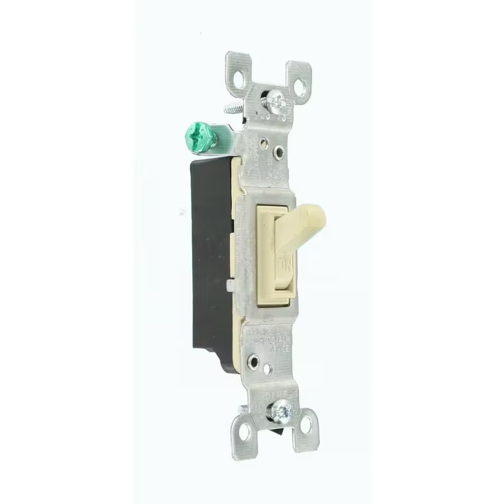 15 Amp Single-Pole Toggle Light Switch, Light Almond 1451-2T