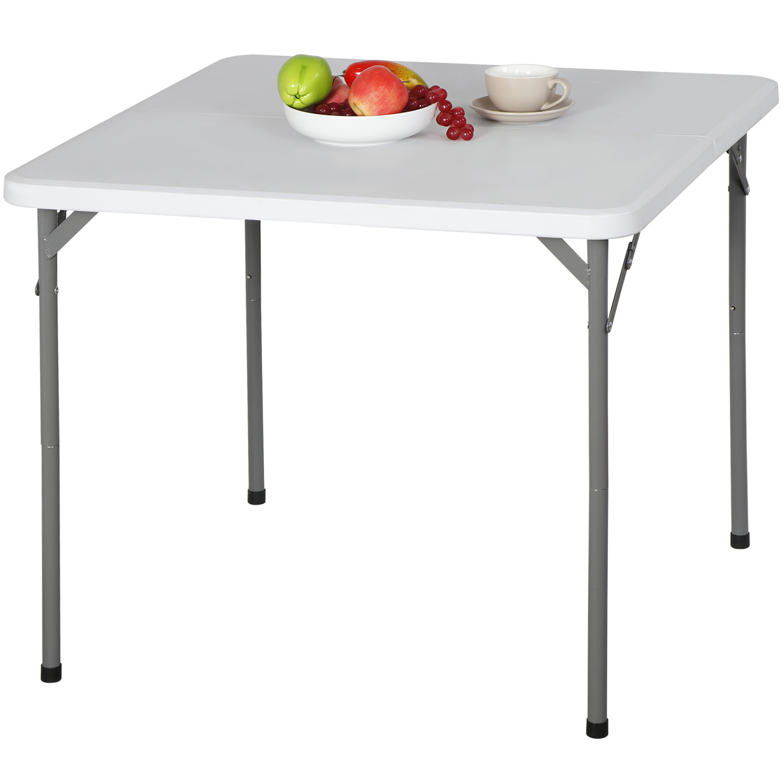 34" Plastic Square Table for Puzzles Crafting Fold in Half Camping Table Utility