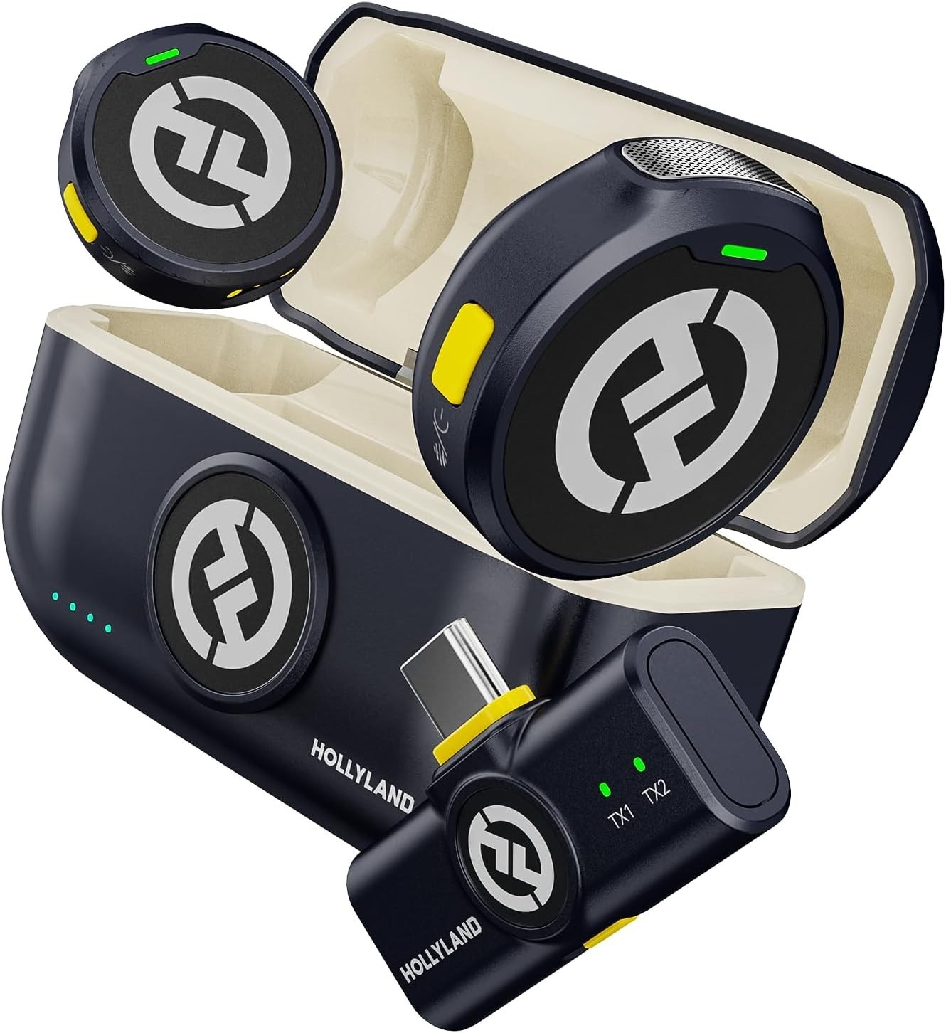 Omnidirectional Mini Wireless Microphone with Rechargeable Battery for Video
