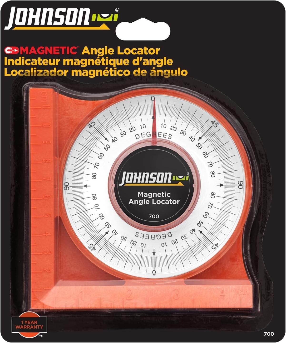 Johnson Level & Tool 700 Magnetic Angle Locator, Orange