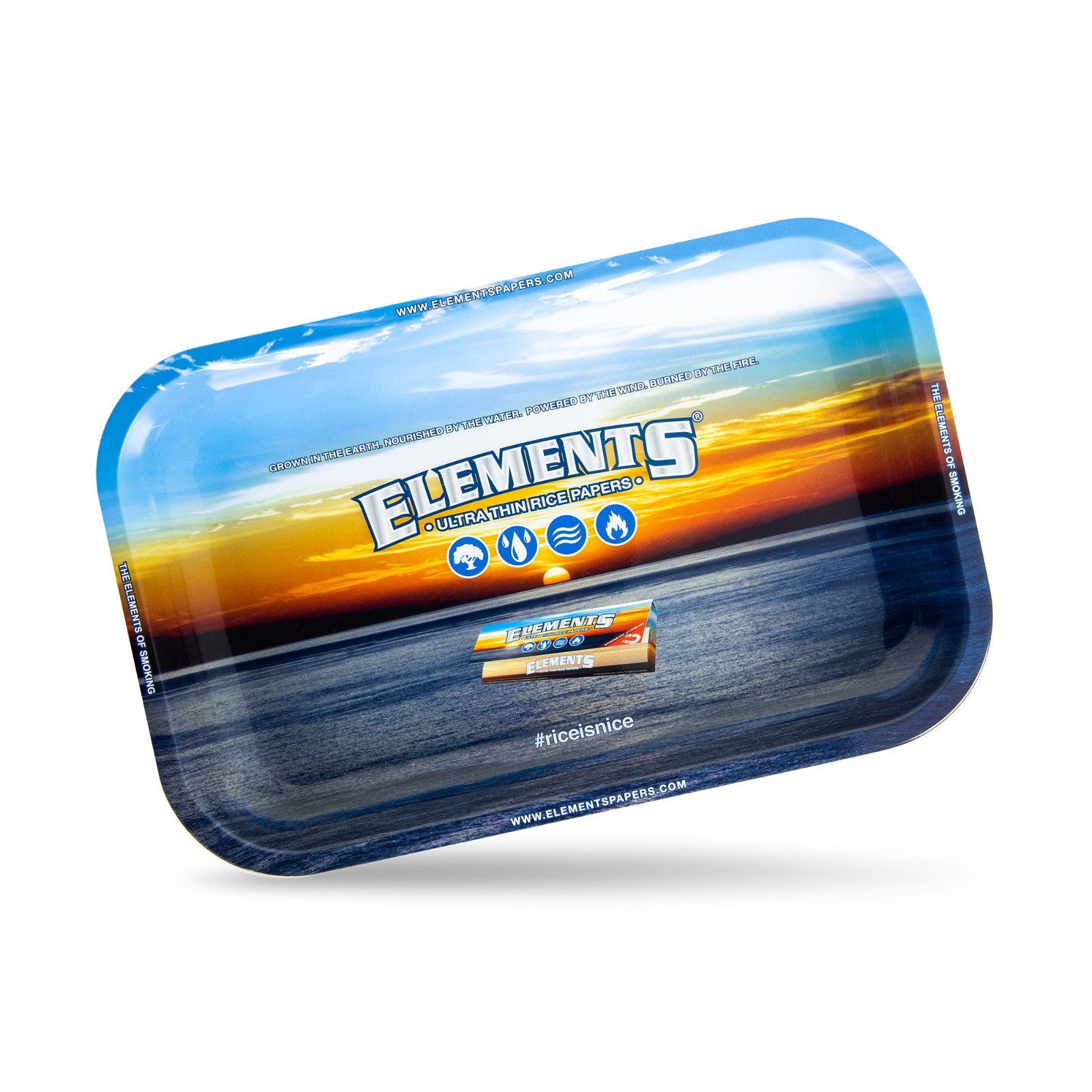 Elements Small Rolling Tray Metal 11 x 7 - Fast Free Shipping