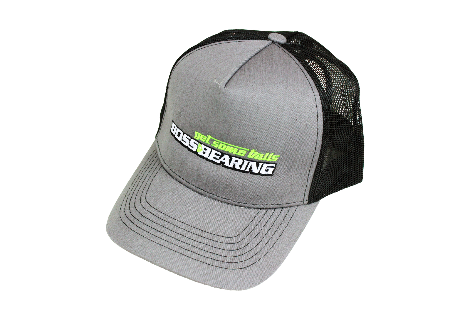 Boss Bearing Get Some Balls Hat Flat Visor Trucker Style Mesh Back Snapback