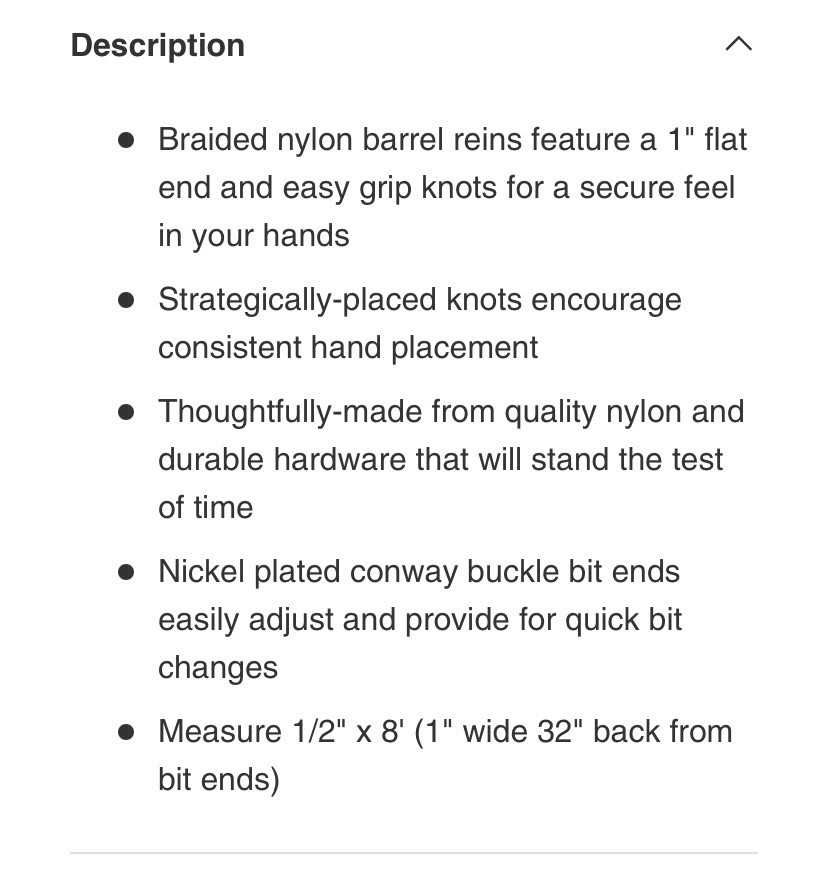 Weaver Braided Barrel Reins, 8 Ft