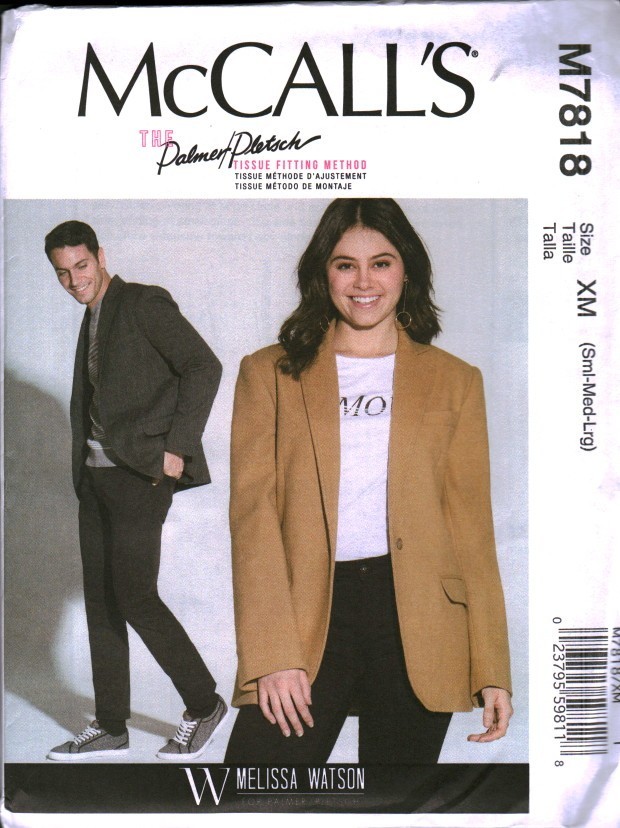 7818 UNCUT McCalls SEWING Pattern Misses Lined Button Front Unisex Jacket Mens