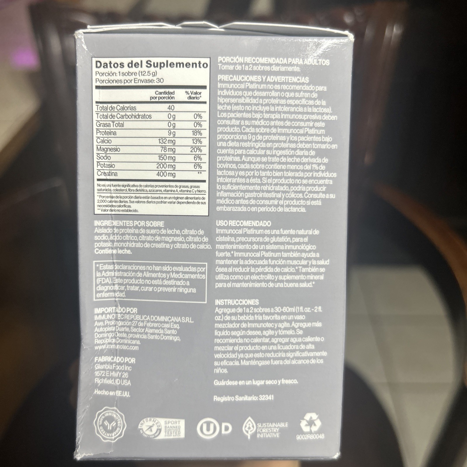 Immunocal Platinum Silver EXP Dec 05/2027