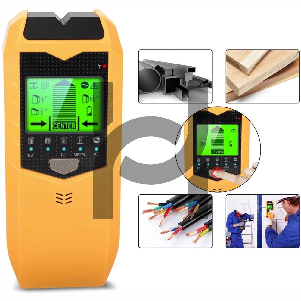 5 In 1 Stud Finder Wall Scanner LCD Detector Wood Metal AC Wire Pipe Finder