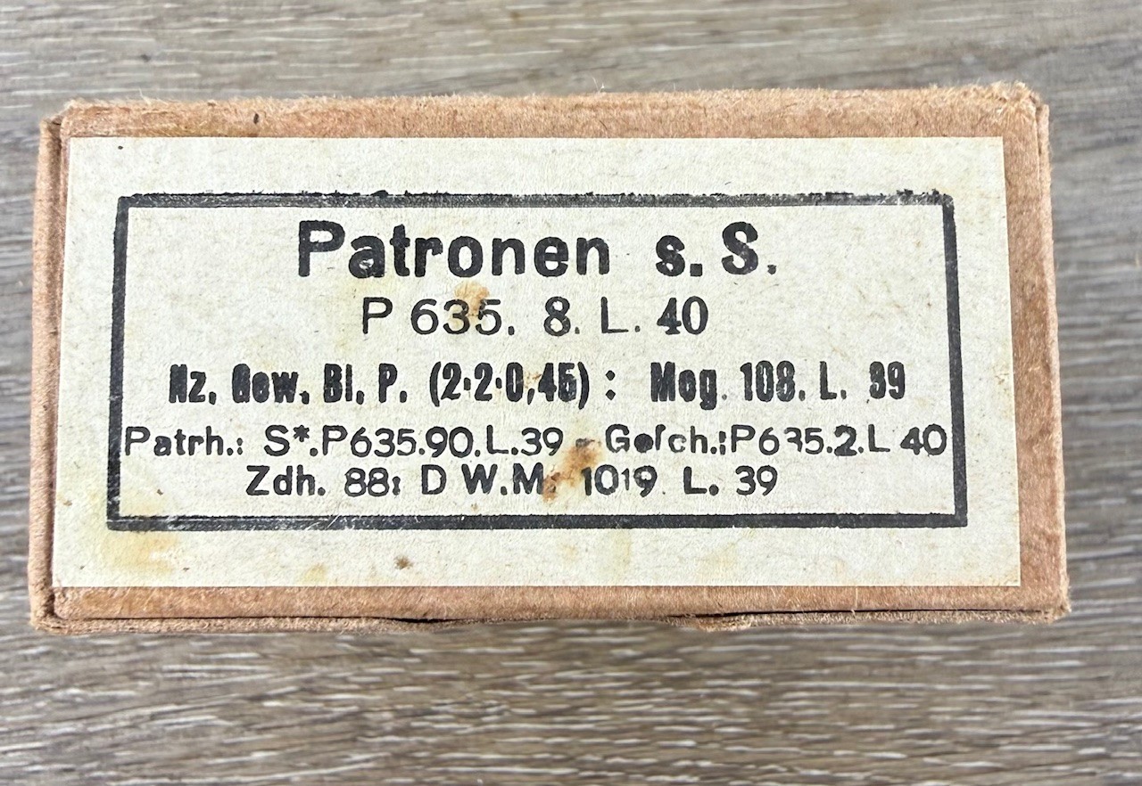 Original WW2 German Cardboard box MG 34 42 K98 Mauser Ammo WWII 8mm 7.92x57 (b1)