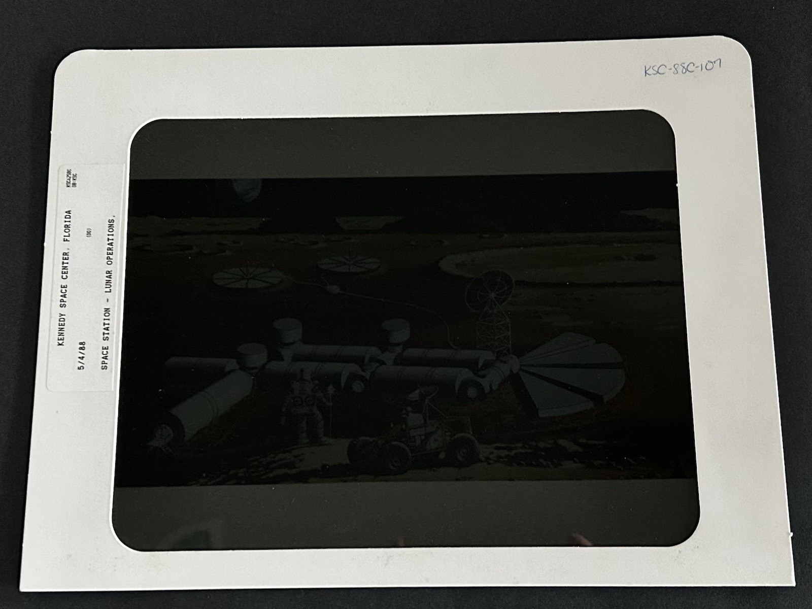 1988 NASA KSC Space Station Lunar Operations Concept Presentation Transparency