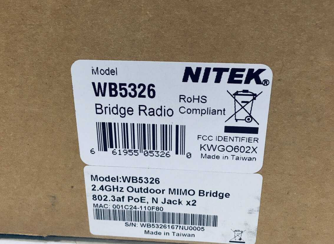 Nitek WB5326 Wireless Ethernet Bridge