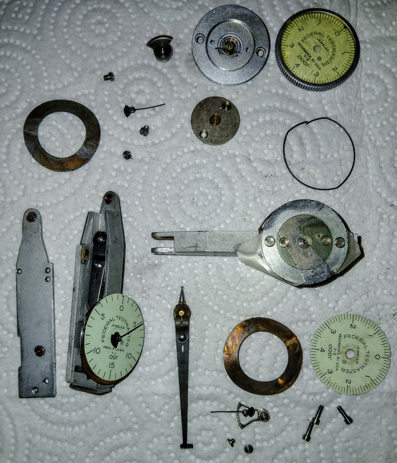 Vintage Federal Testmaster T-1 Jeweled .001" Dial Test Indicator USA *PARTS LOT*