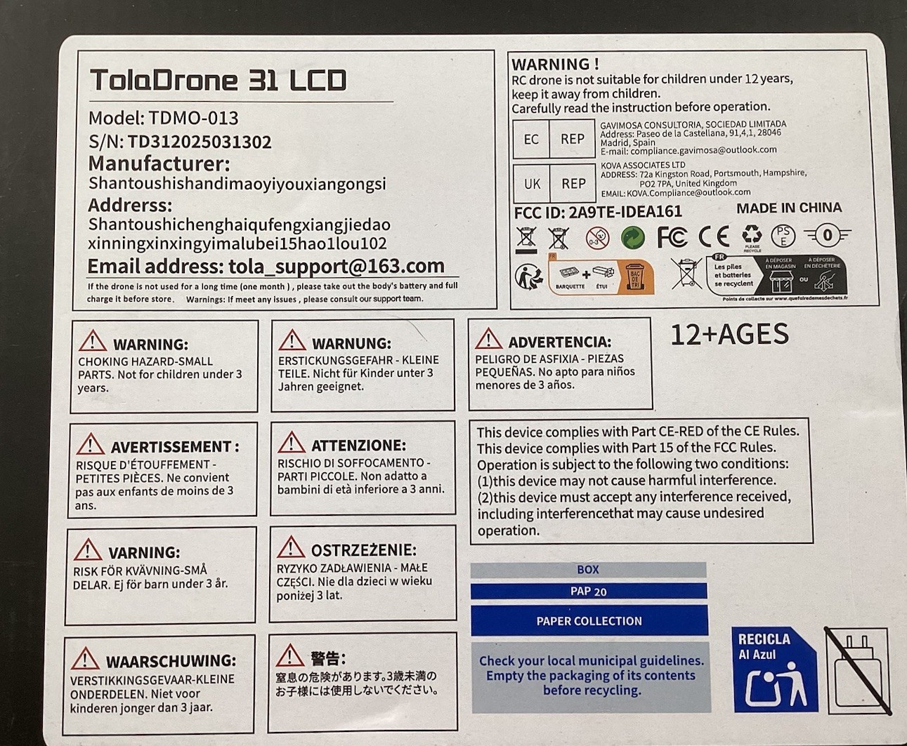 Tolq Drone UAS Class: CO