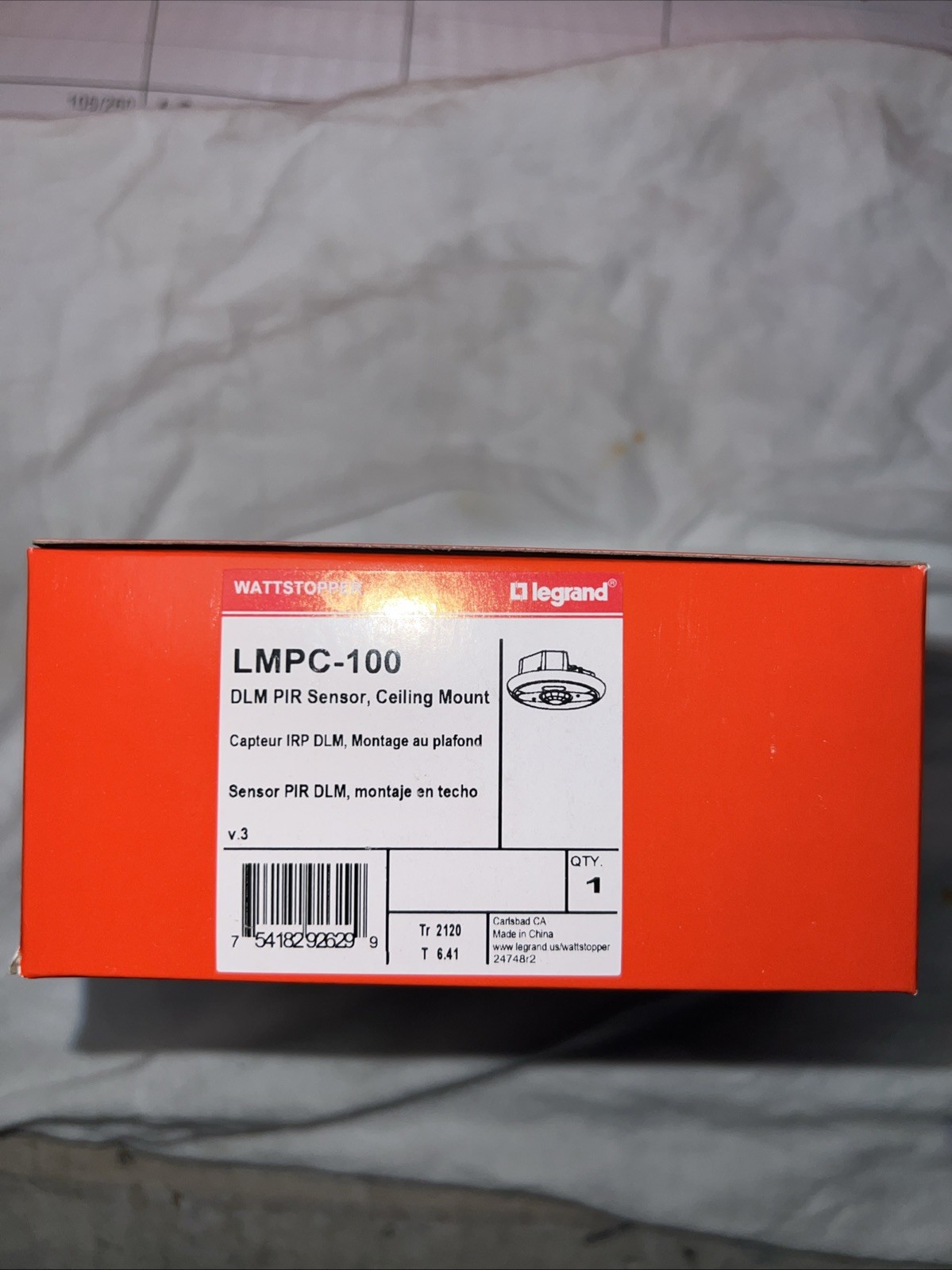 New Legrand Wattstopper LMPC-100 DLM PIR Occupancy Sensor Ceiling Mount