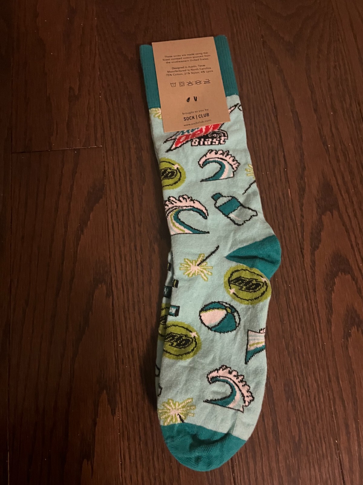 MTN DEW Baja Blast 20th Bajaversary Socks NEW
