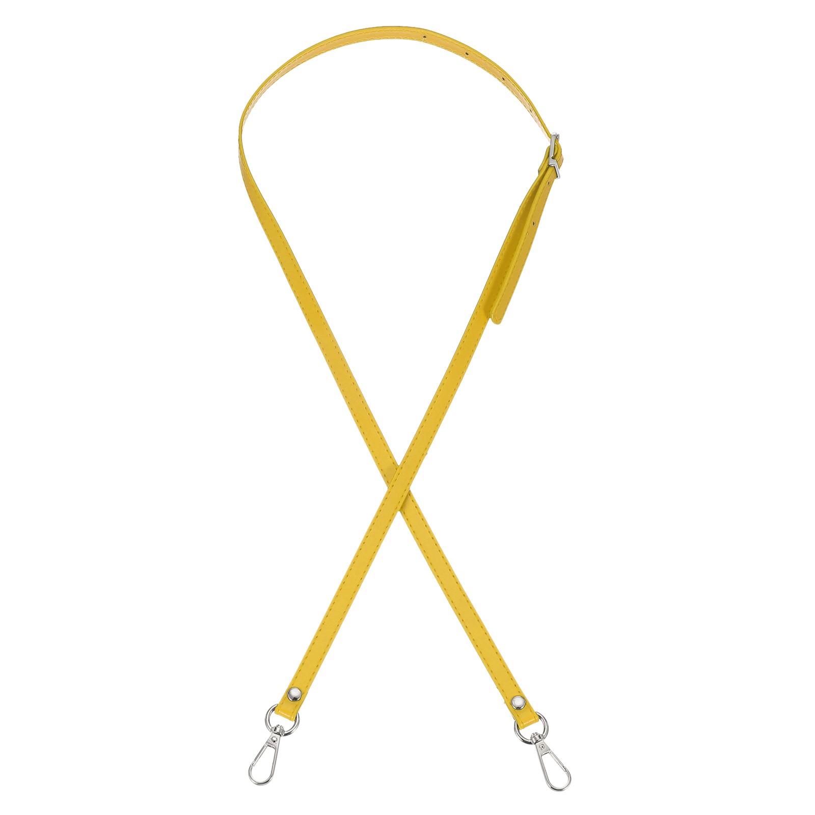 47" Adjustable PU Leather Purse Strap with Silver Hardware Yellow