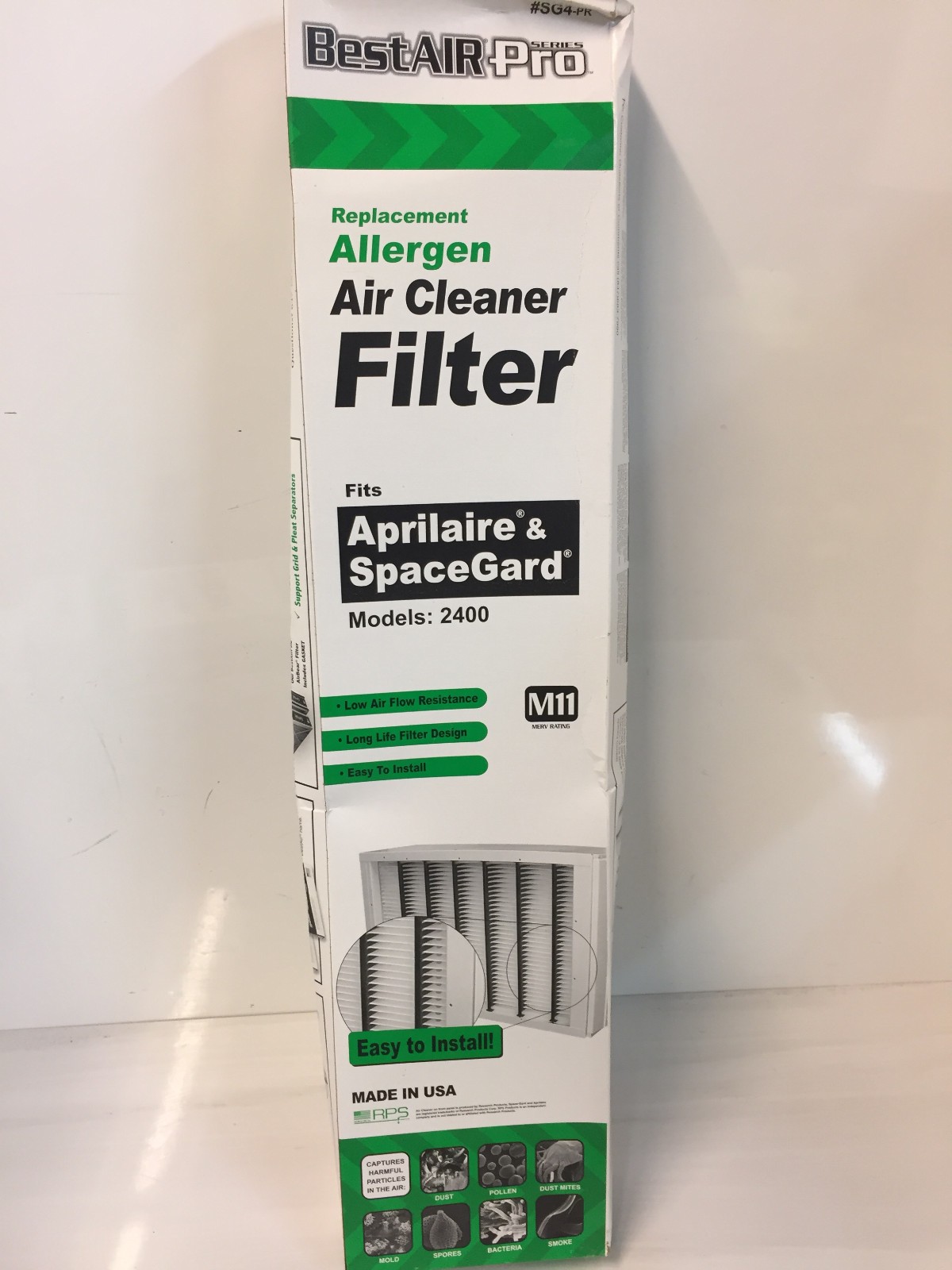 BestAir Pro SG4-PR Air Cleaner Filter for Aprilaire SpaceGard 2400 MERV 11
