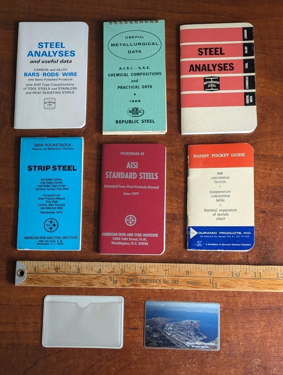 Vtg lot (6) Trade Union Iron Steel Pocket Reference Books Analysis Charts Data
