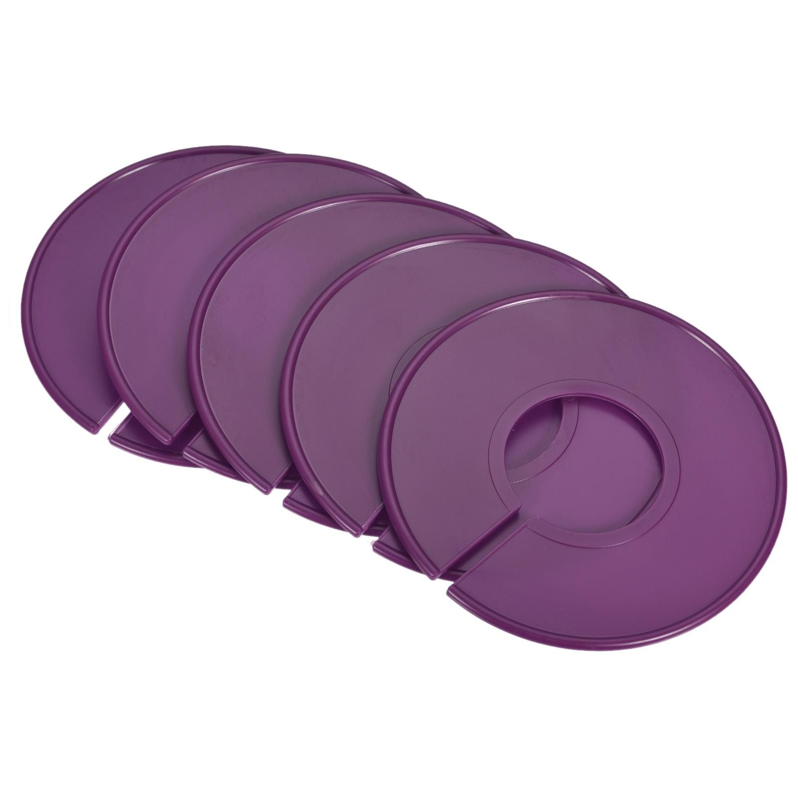 10 Pcs Clothes Dividers Blank Round Clothing Wardrobe Size Separators, Purple