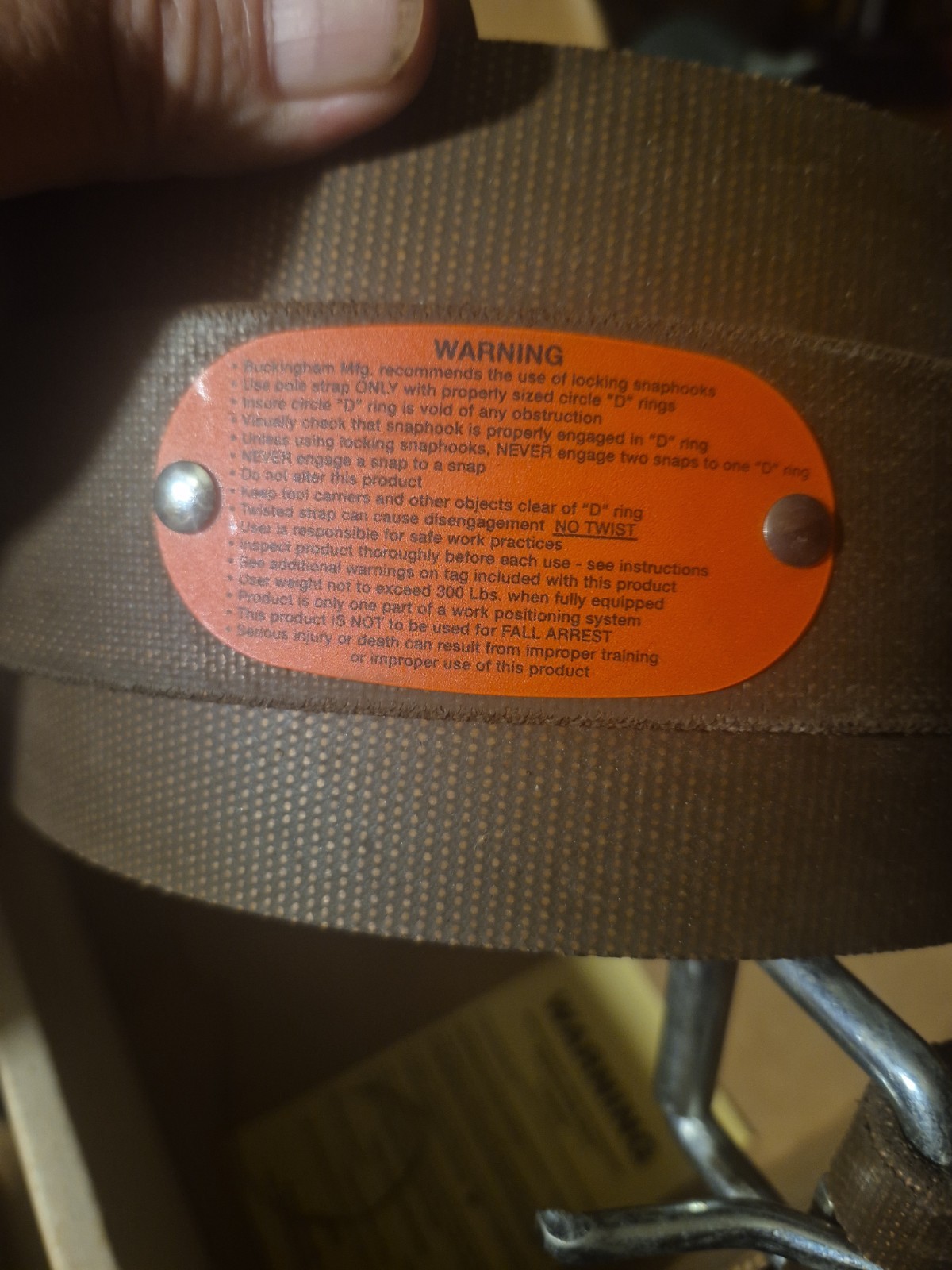 Buckingham Model 2022XL Climbers Belt