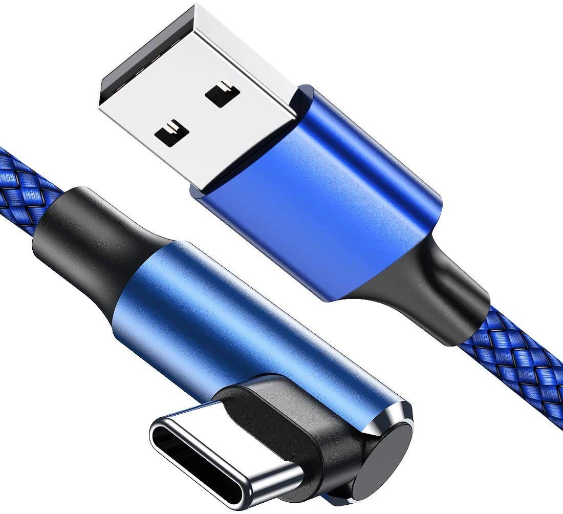 USB C Cable 90 Degree Right Angle[2Pack 10FT], USB A to Type C Nylon Braided...