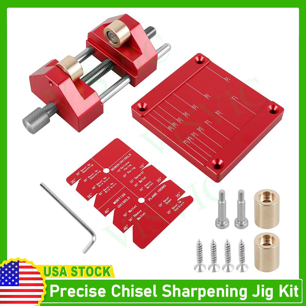 Precise Chisel Sharpening Jig Kit Honing Guide System Fits Woodworking Chisels