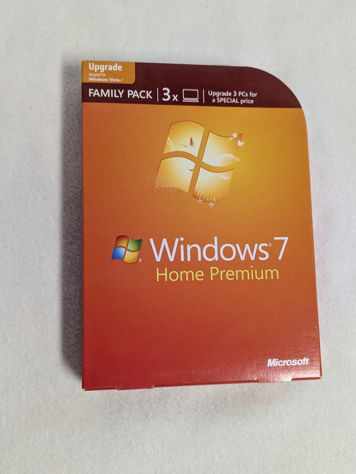 Microsoft Windows 7 Home Premium Upgrade Family Pack For 3 PCs 32 & 64 Bit DVD