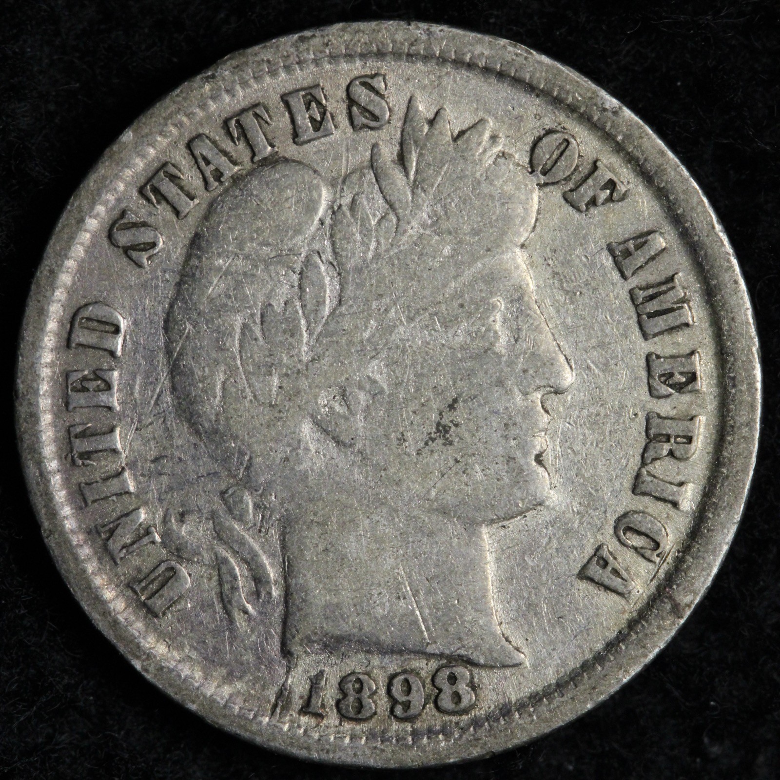 1898 Barber Silver Dime VF E167 SRM
