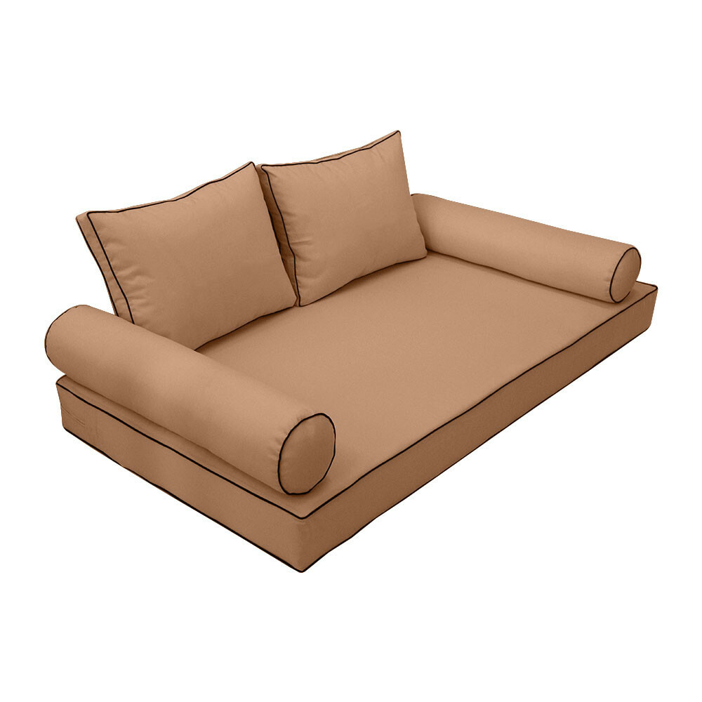 |SLIPCOVER ONLY| S1 Daybed Mattress Bolster Back Covers Contrast Trim Crib AD104