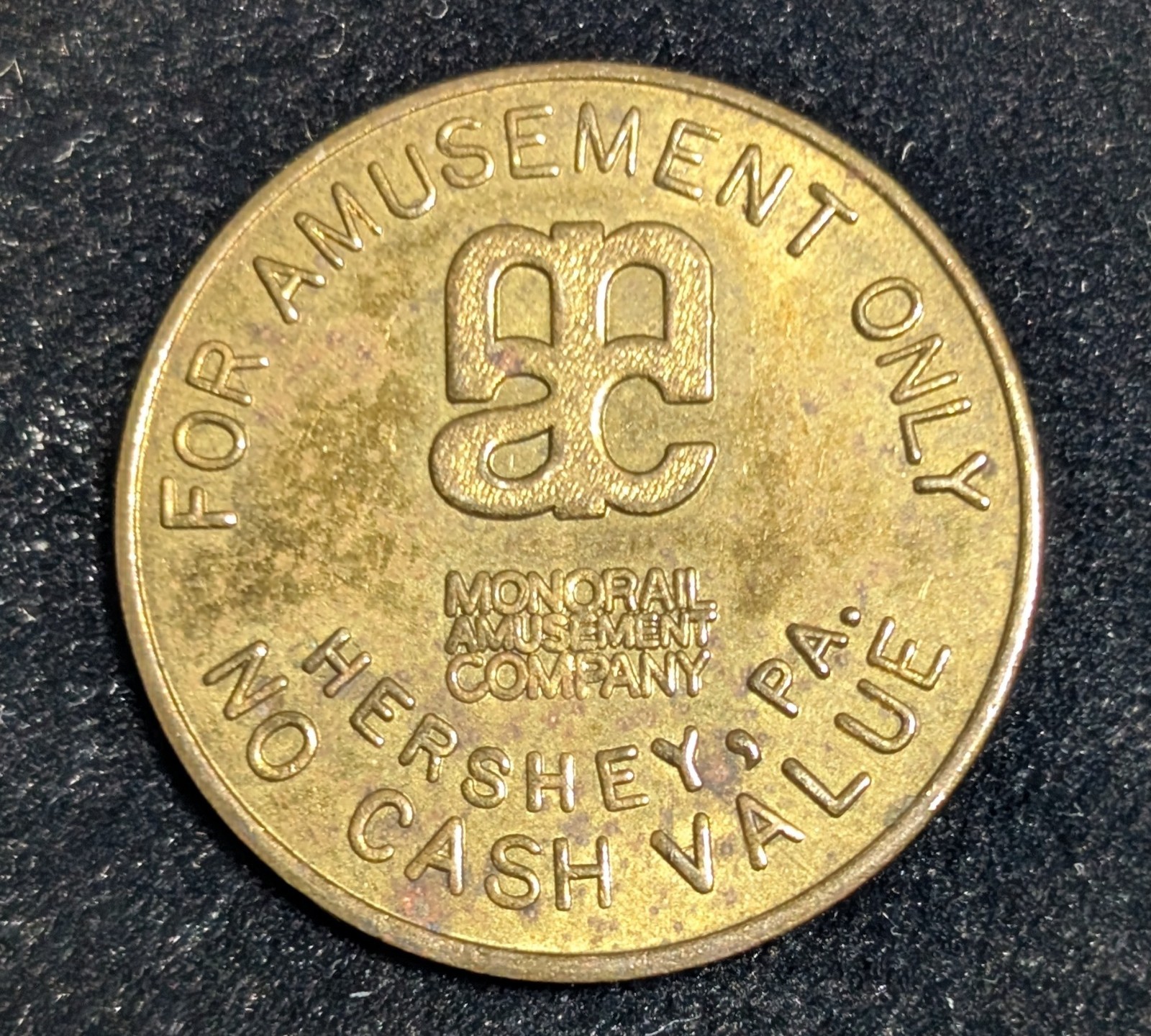 Hershey PA Monorail Amusement Company Token