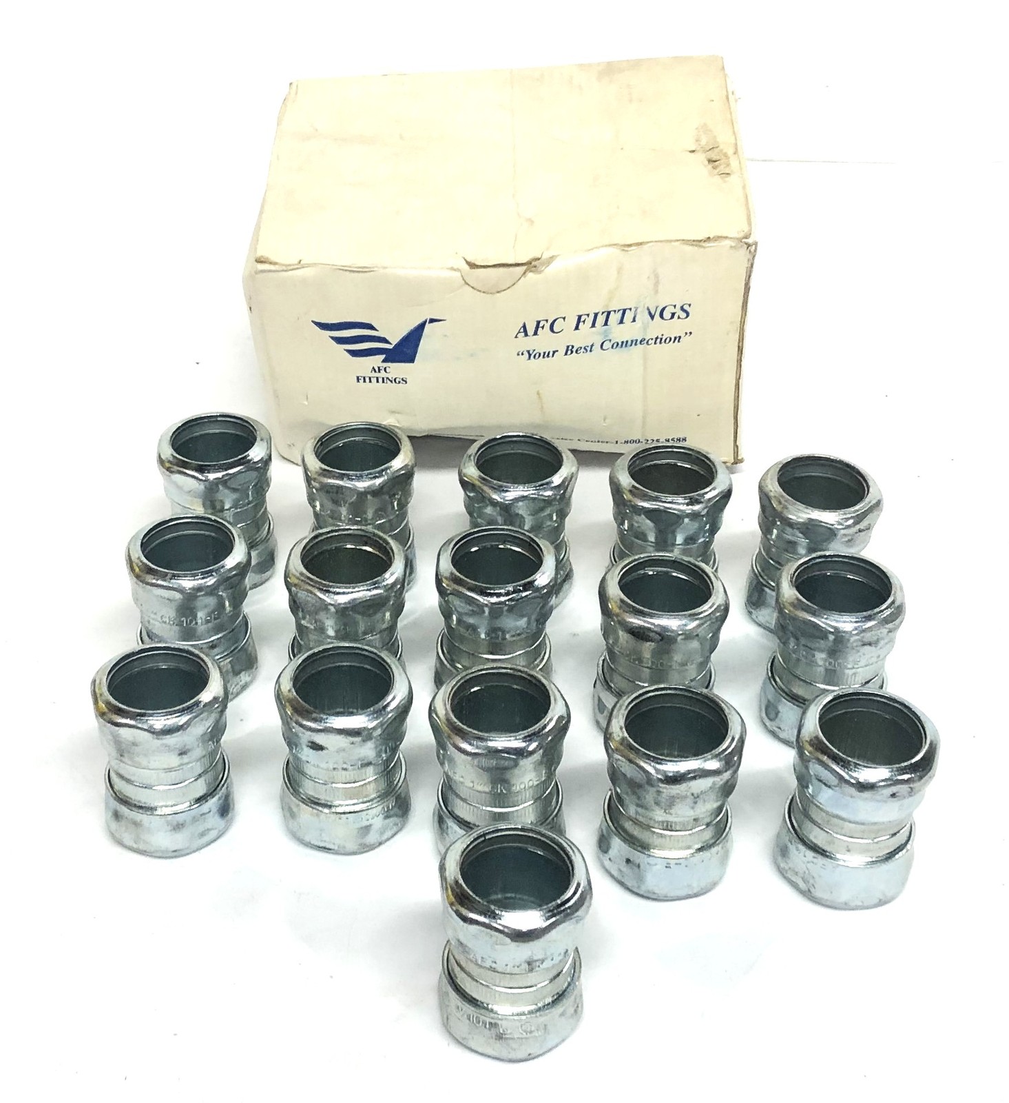 AFC Fittings 1 Inch Steel EMT Compression Couplings CK100 [Lot of 16] NOS