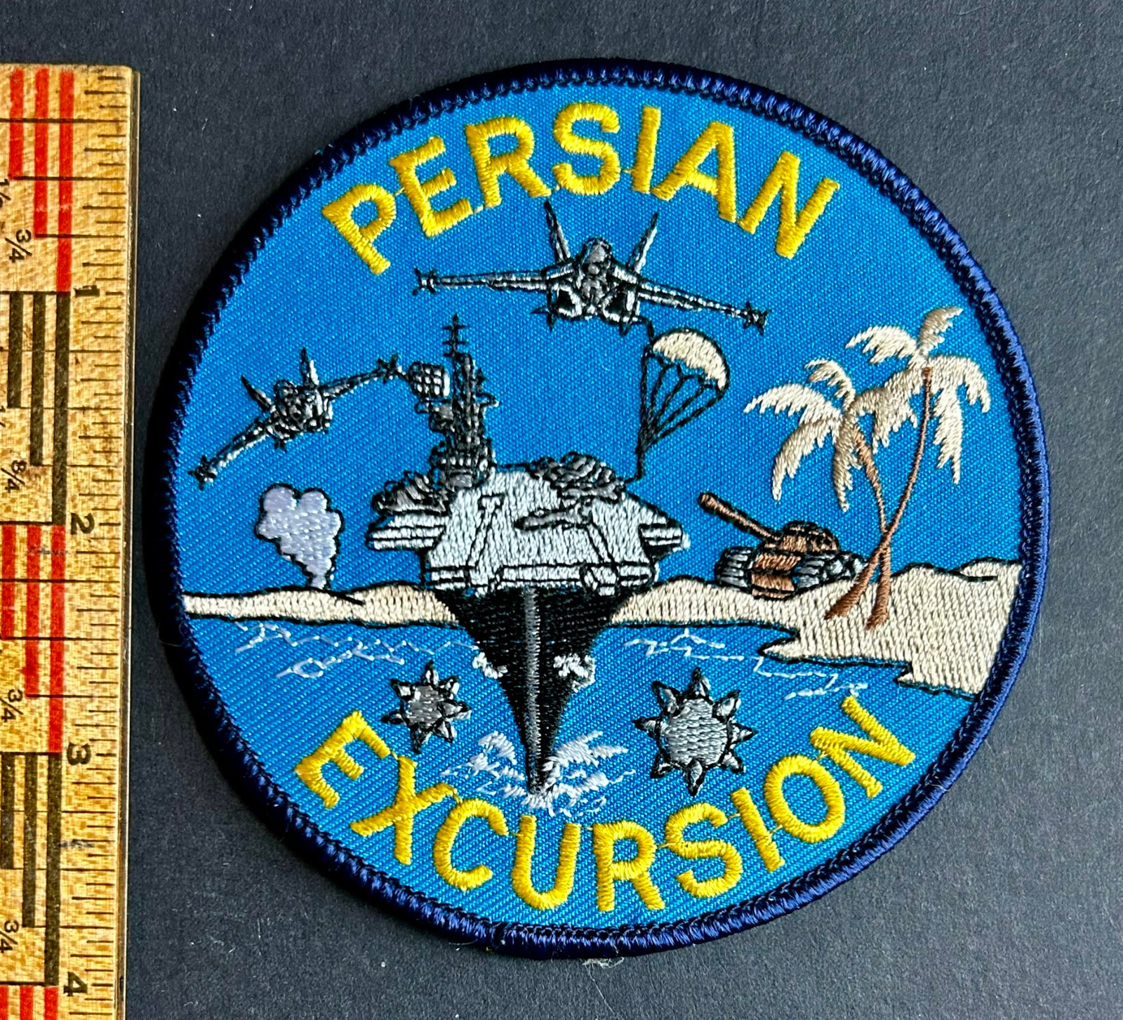 Desert Storm Shield Persian Excursion Aircraft Carrier Beach Patch Saudi Arabia