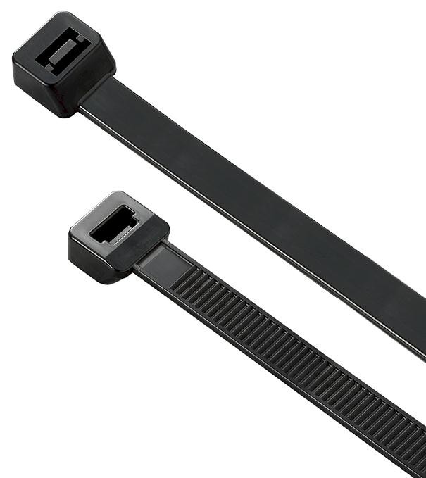 100 Pcs, 9" Black Heavy Duty Cable Zip Ties Nylon, 120lb Test *INDOOR USE!*