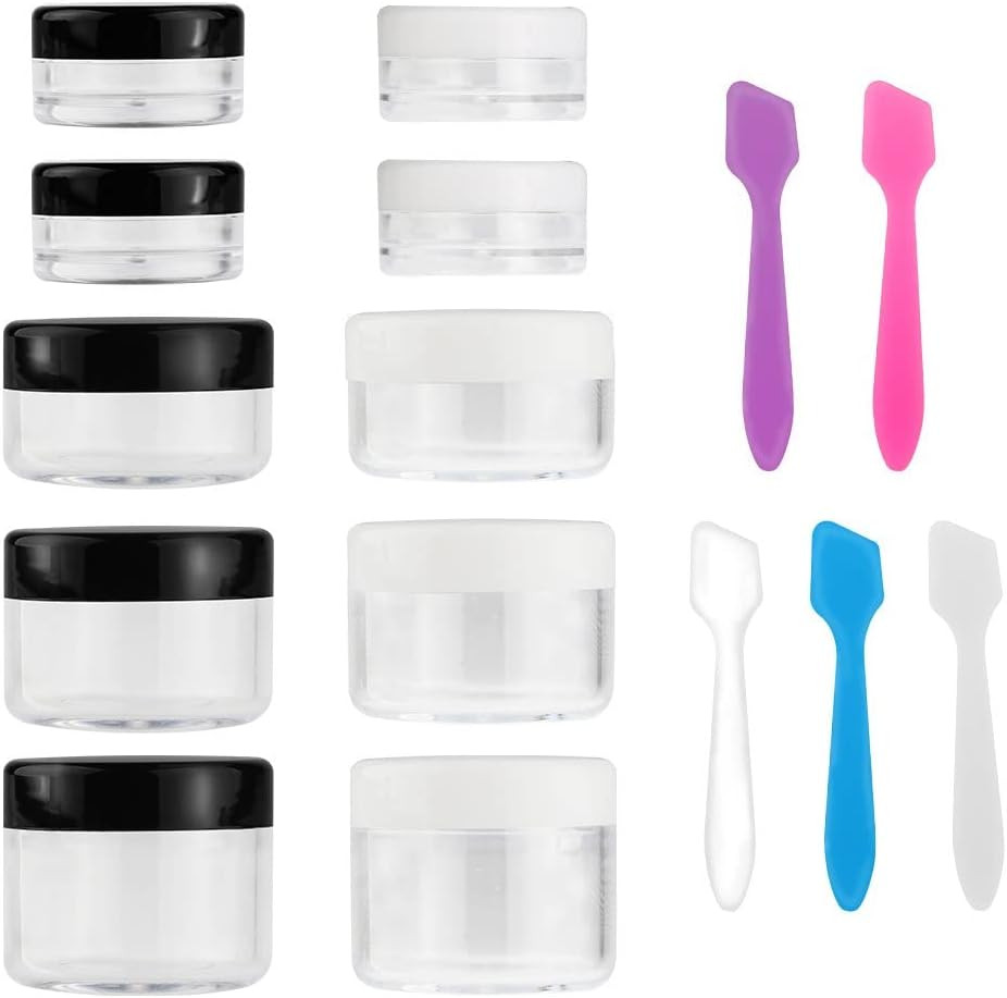10 Pieces Makeup Travel Containers with Lids 0.11/0.18/0.35/0.53/0.7 OZ Size Cos