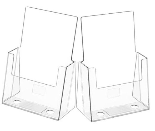 Acrylic Brochure Holder 6 x 9 Inches, Clear Plastic Countertop Literature