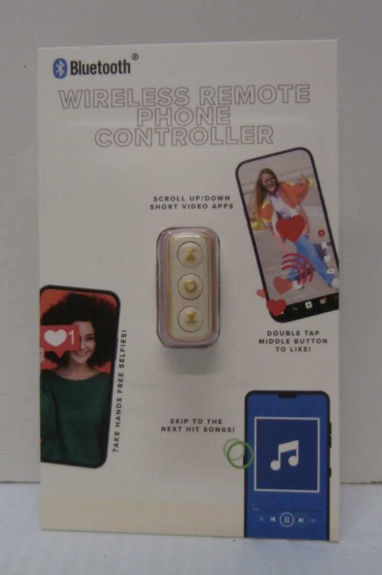 Vivitar Pink/White, Wireless Remote Phone Controller Bluetooth Brand New! S39