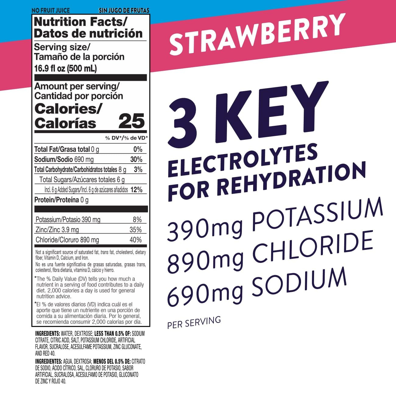 Electrolyte Solution, Strawberry, 16.9 Fl Oz (Pack of 5)